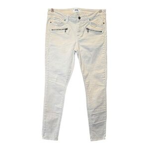 PAIGE White Indio Zip Skinny Jeans Size: 32
